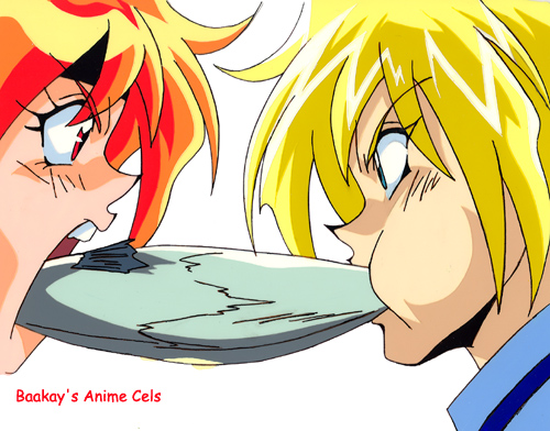 Lina and Gourry fighting over food. Nothing new here!
