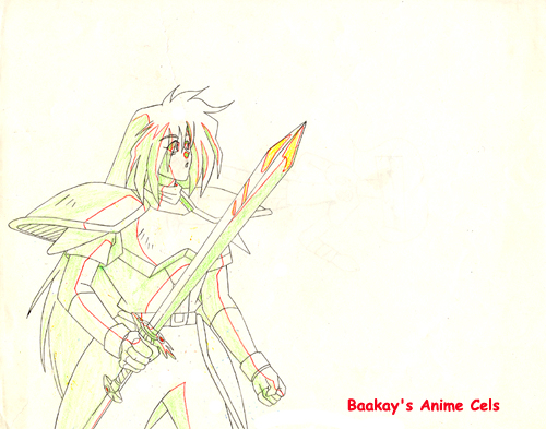 An adorable sketch of Gourry, sword at the ready.