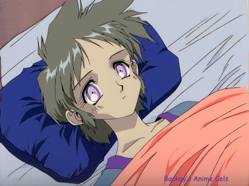Key sleeps, eyes wide open, in Sakura's apartment. 