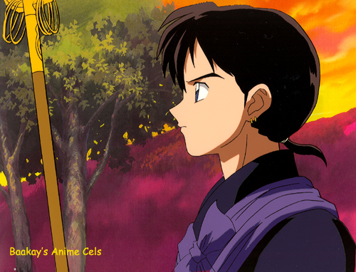 An excellent profile of Miroku and his monk's staff.