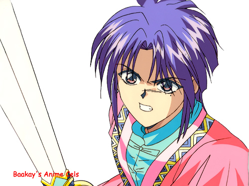 Nuriko brandishes a sword.  From one of the OVA series.