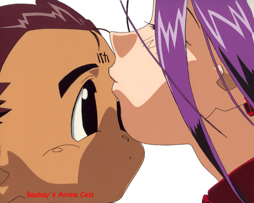Keyne kisses her husband Photon's forehead.  Awwww, cute!
