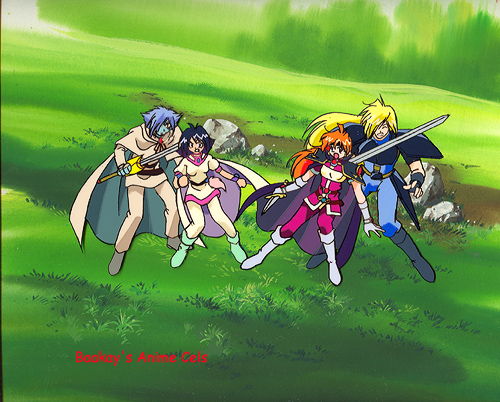 A foursome: Zel, Amelia, Lina and Gourry.