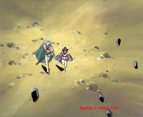 Zel and Amelia run through a field of flying stones.  An explosion?
