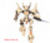 A tan and orange mecha with slicing blade extended runs toward the 