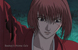 Kenshin's eyes widen as he realizes he was just about to kill Jin-e.