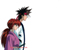 Kenshin and Sano peer to the right.