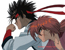 Sanosuke and Kenshin running to the left, looking for Megumi.