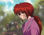 Himura Kenshin smiles as he lifts the water bucket from the well.