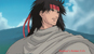 Sanosuke pauses on his way to collect a damaged Kenshin.